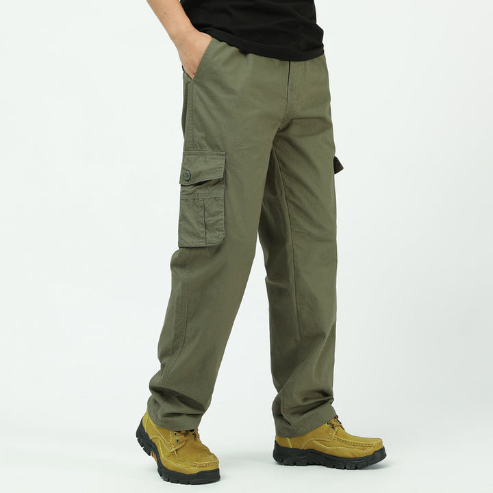 Men's Cotton Twill Cargo Pants in Relaxed Fit with Straight Leg and Large Flap Pocket Mune Fashion