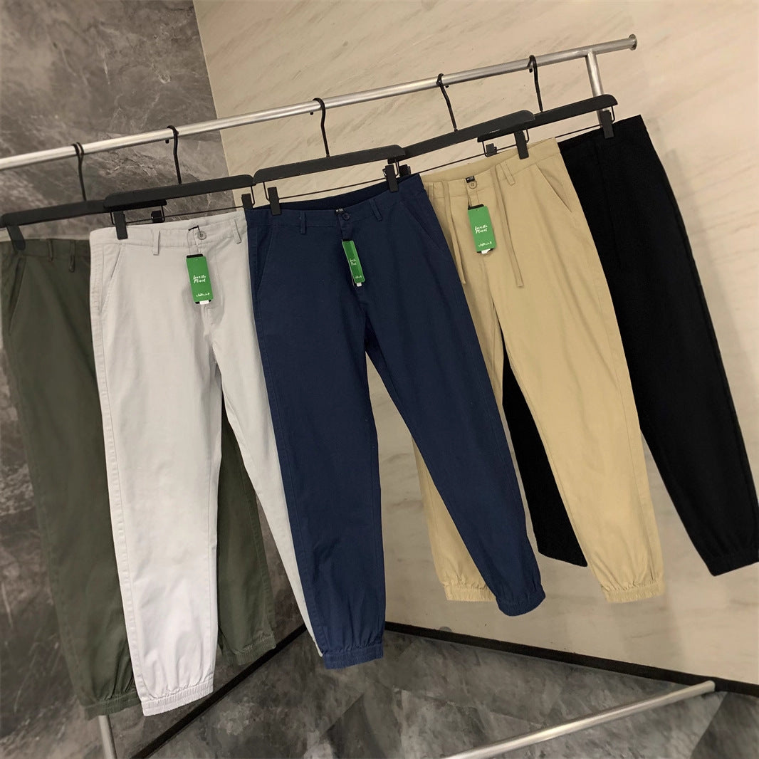 Men's Chino Jogger with elastic hem and pleats Mune Fashion