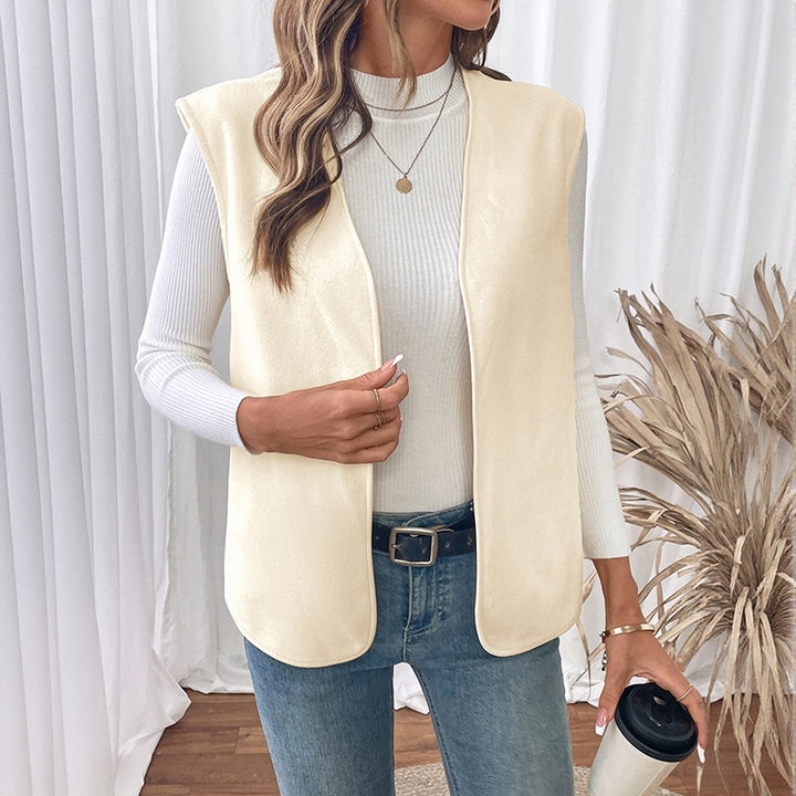 Ladies Elegant Sleeveless Blazer Top Mune Fashion