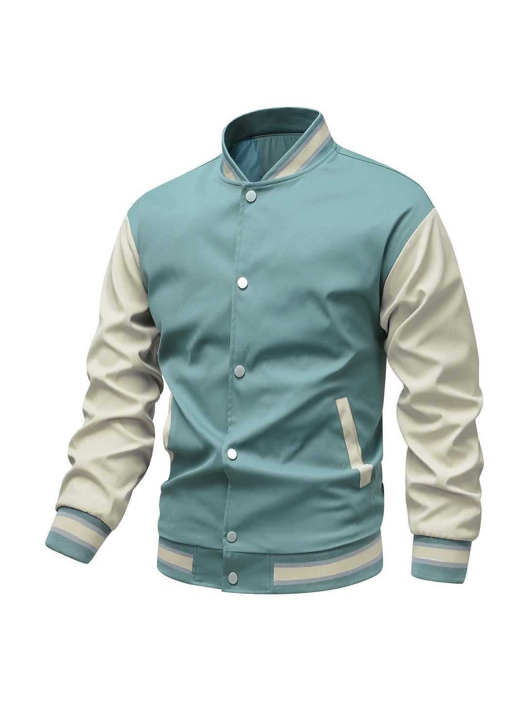 Men's collegiate bomber jacket in varsity style with contrast sleeves Mune Fashion