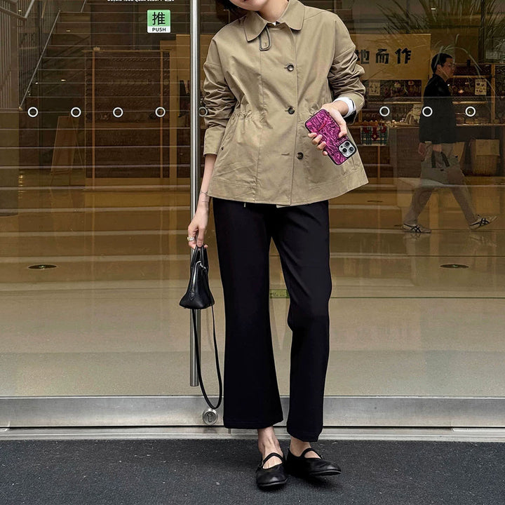 Women Fashionable Short Jacket with High Collar Mune Fashion