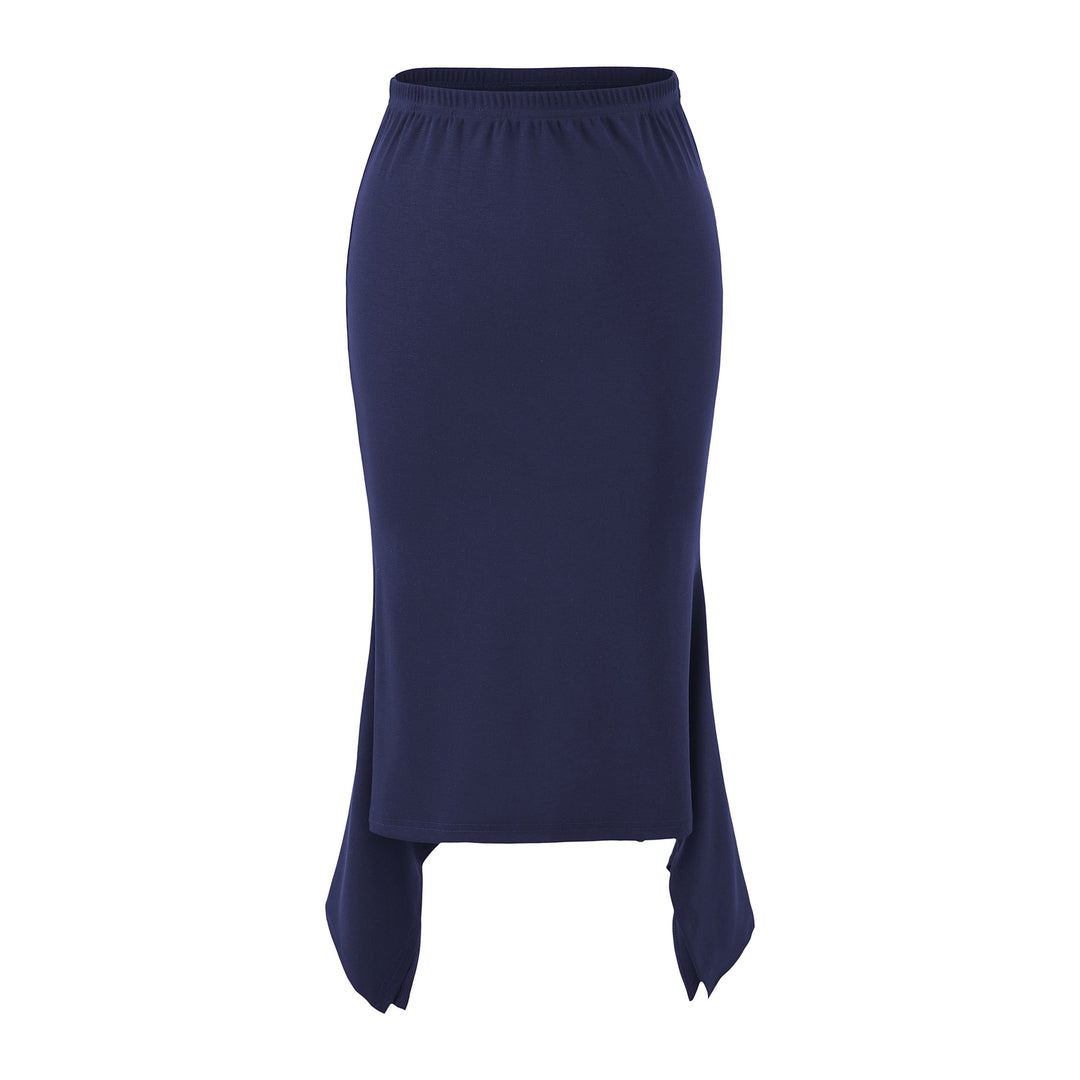 Women's Two-Piece Set with Fitted Long Sleeve Top and Maxi Skirt with Slit Mune Fashion