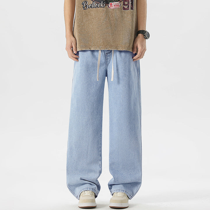 Men's Oversize Denim Baggy Pants with Drawstring and Stonewashed Cotton Mix Mune Fashion