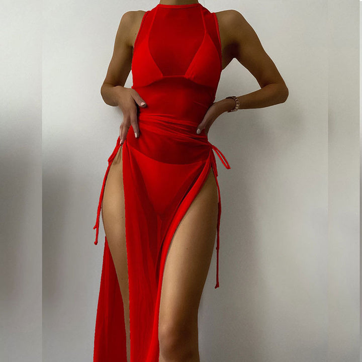 Women's beach dress with refined lacing details Mune Fashion