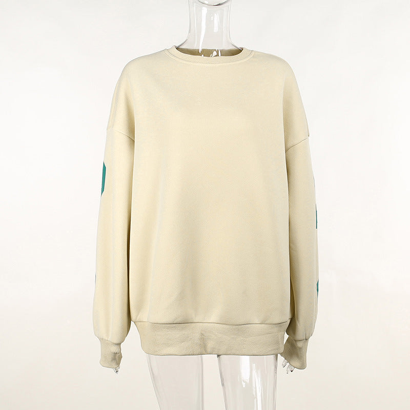 Damen Oversize-Sweatshirt mit College-Print und Raglanärmeln Mune Fashion