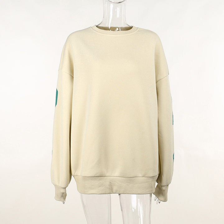 Damen Oversize-Sweatshirt mit College-Print und Raglanärmeln Mune Fashion