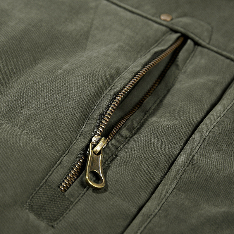 Men's winter parka with teddy lining, hood and water-repellent canvas outer layer Mune Fashion