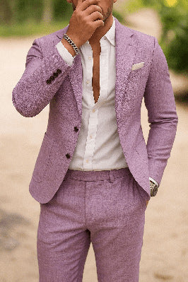 Men's summer seersucker suit with unlined jacket, slim fit, and pleated trousers Mune Fashion