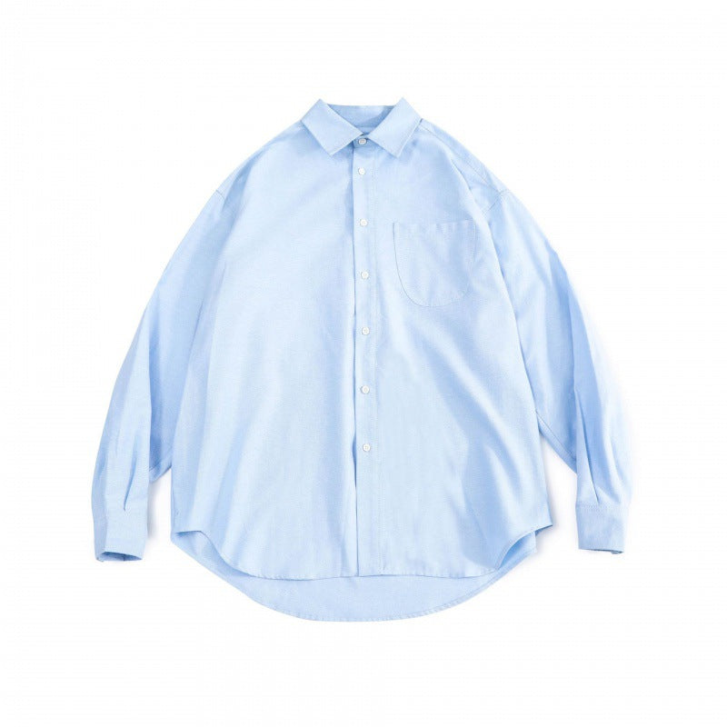 Unisex Oversize Shirt made of fine Oxford cotton fabric with chest pocket and rounded hem Mune Fashion