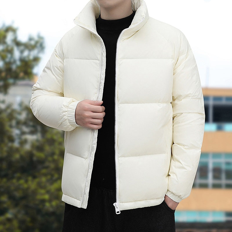 Men's Short Cut Thermoregulating Puffer Jacket with High Standing Collar & Two-Way Zipper Mune Fashion