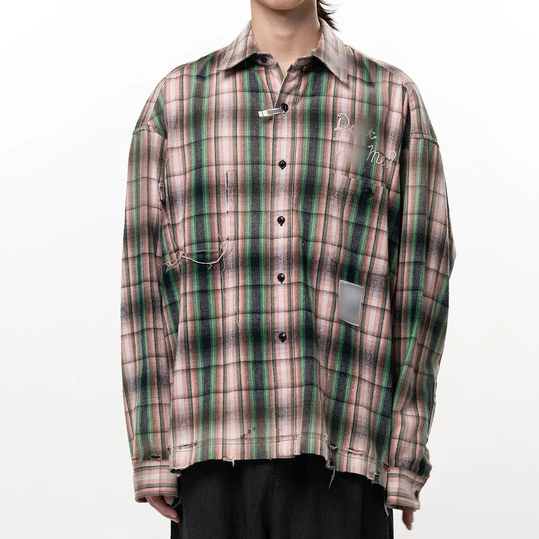 Men's Oversized Checkered Shirt Jacket