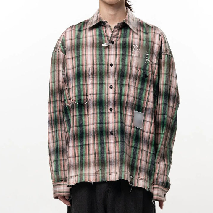 Men's Oversized Checkered Shirt Jacket