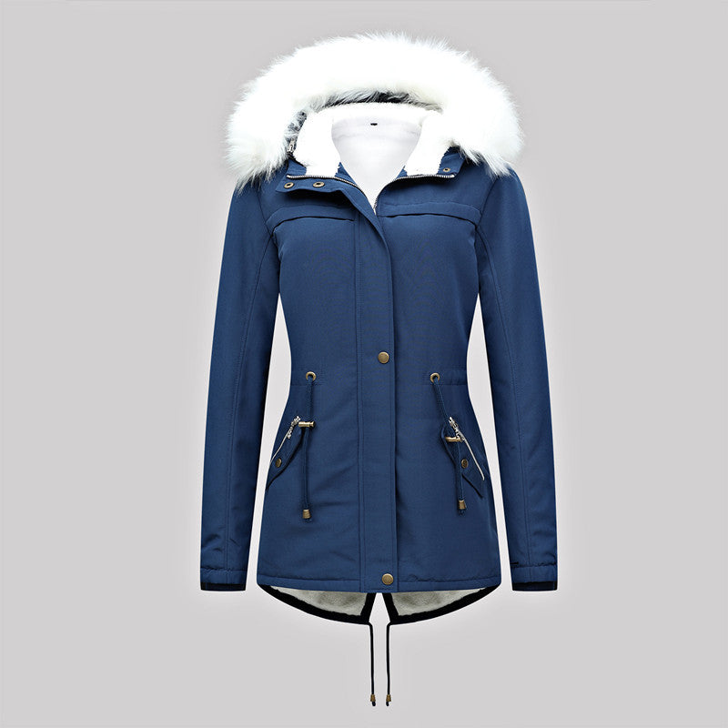 Women's Tailored Winter Parka with Thermofleece Lining and Detachable Faux Fur Hood Mune Fashion