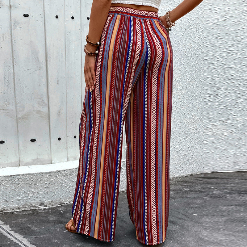 Women's Wide Summer Trousers with Elastic Waist Mune Fashion