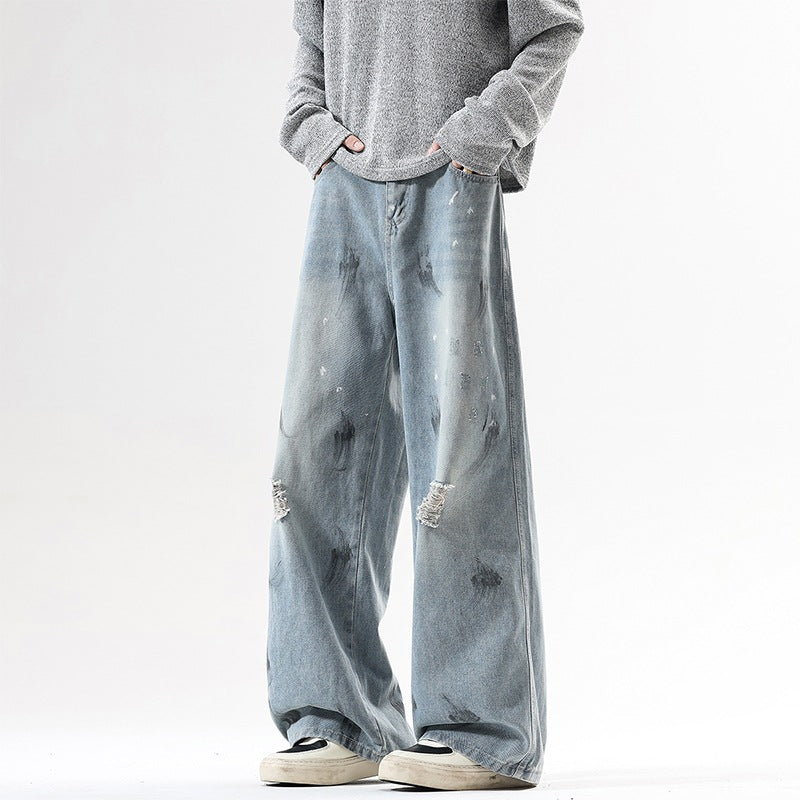Men's Extra Wide Baggy Jeans in Vintage Used Look with Distressed Details Mune Fashion