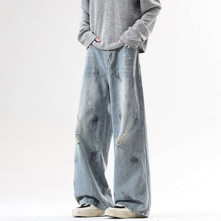 Men's Extra Wide Baggy Jeans in Vintage Used Look with Distressed Details Mune Fashion