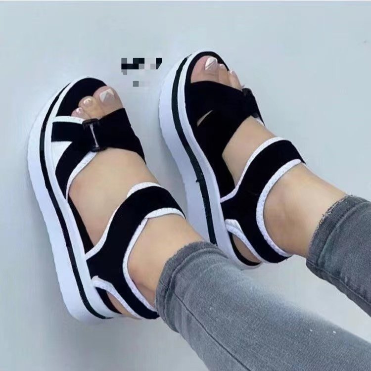 Women's sporty wedge sandals with adjustable Velcro straps and padded comfort insole Mune Fashion