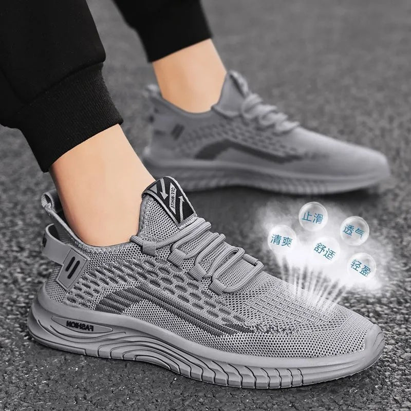 Men's lightweight knitted sneakers with padded comfort sole and breathable mesh Mune Fashion
