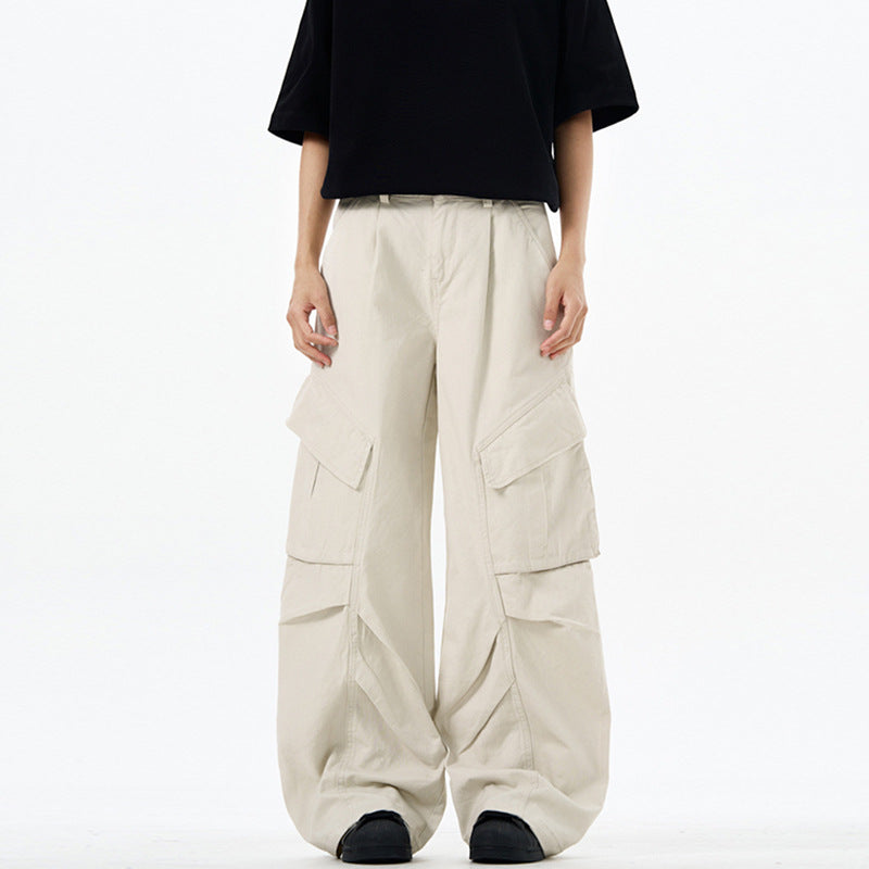 Men's wide technical multi-pocket cargo pants in palazzo cut Mune Fashion