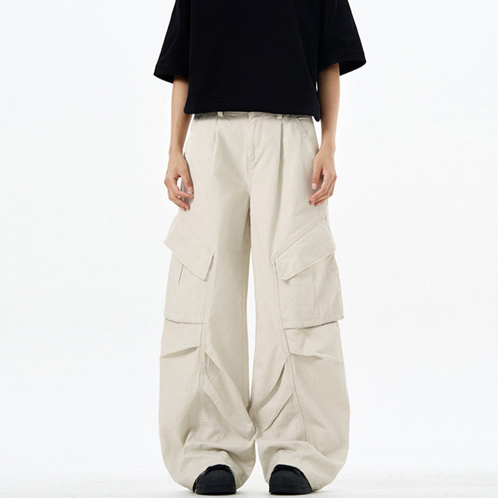 Men's wide technical multi-pocket cargo pants in palazzo cut Mune Fashion