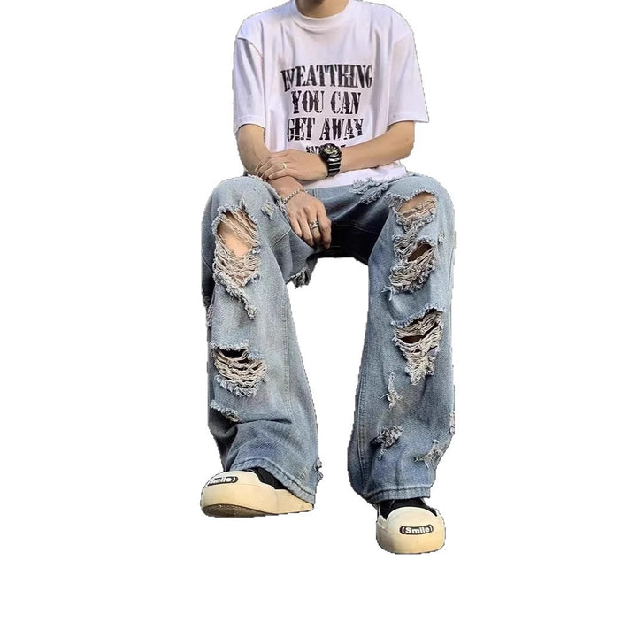 Women's Stylish Destroyed Baggy Jeans Mune Fashion