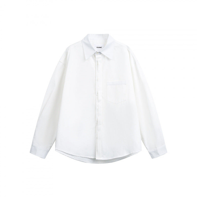 Unisex Oversized Shirt with concealed button placket and chest pocket Mune Fashion