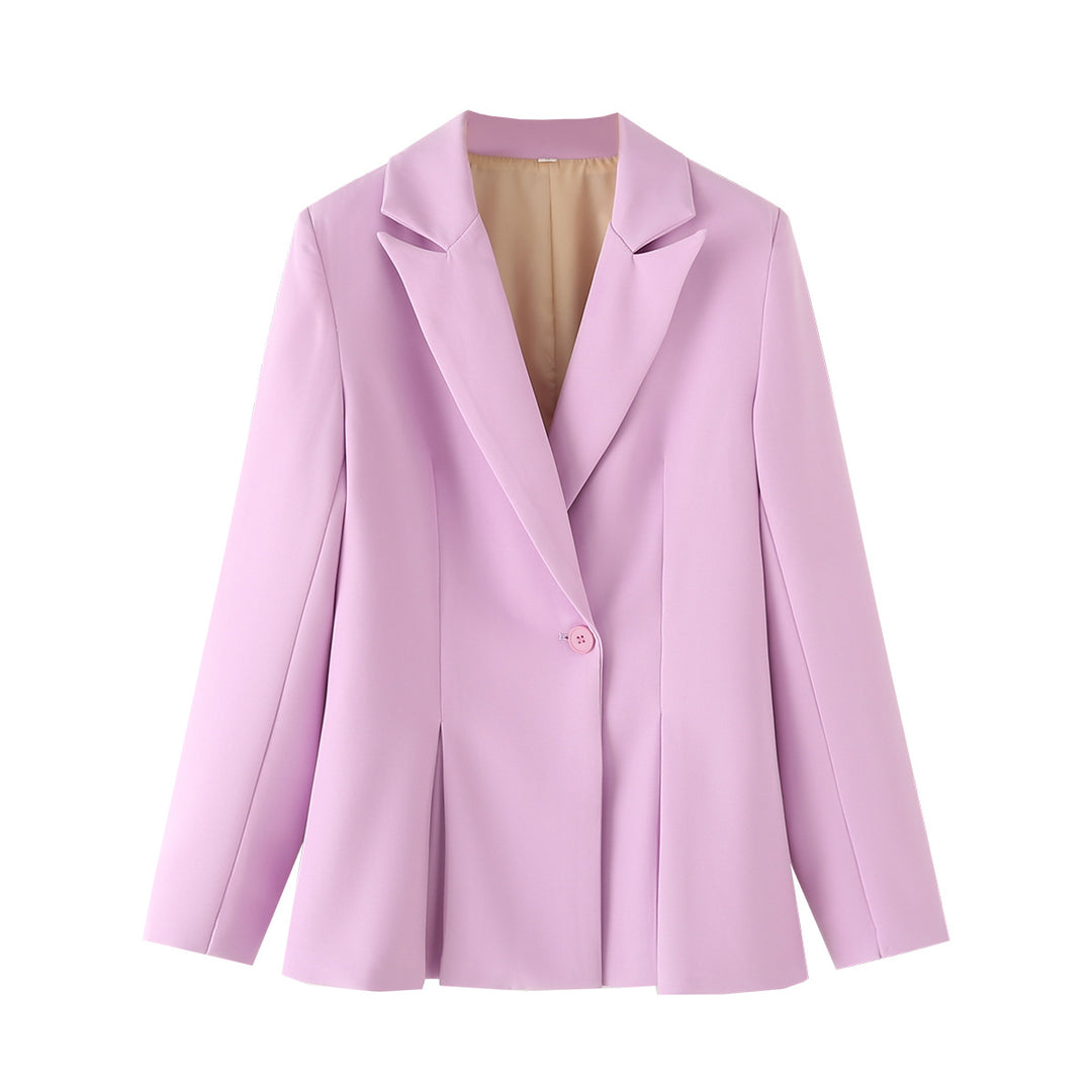 Women's fitted blazer with pleats and single-button closure Mune Fashion