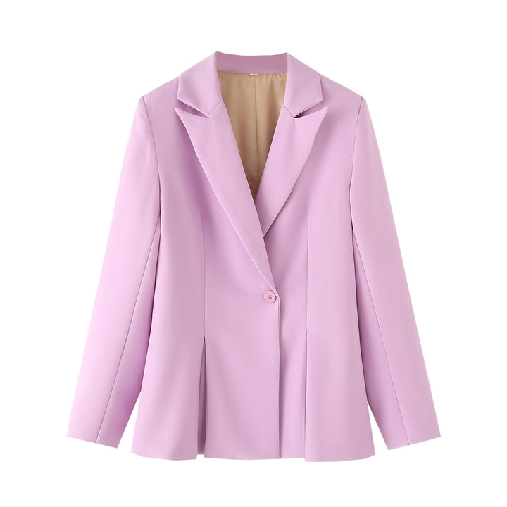 Women's fitted blazer with pleats and single-button closure Mune Fashion