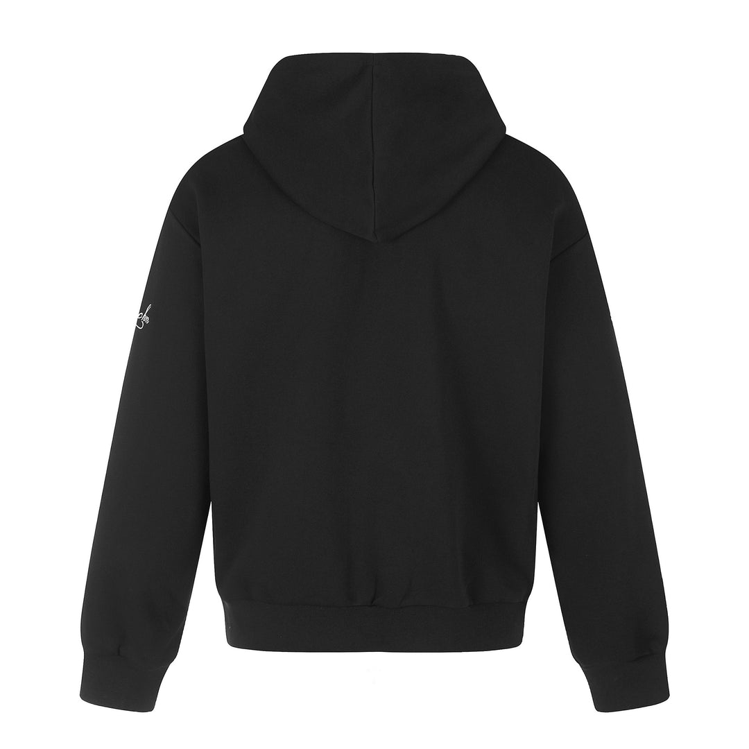 Unisex Hooded Zip Jacket in Military Style with Decorative Cord Application and Cross Zipper Mune Fashion
