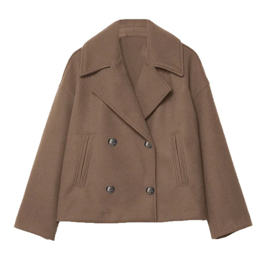 Women's Fashion Short Jacket with Double Button Placket