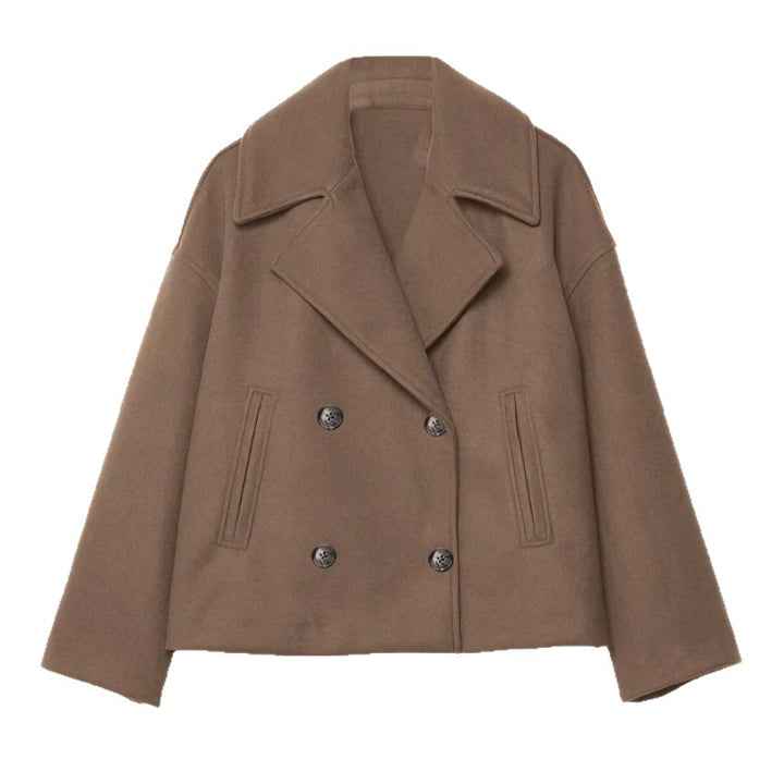 Women's Fashion Short Jacket with Double Button Placket