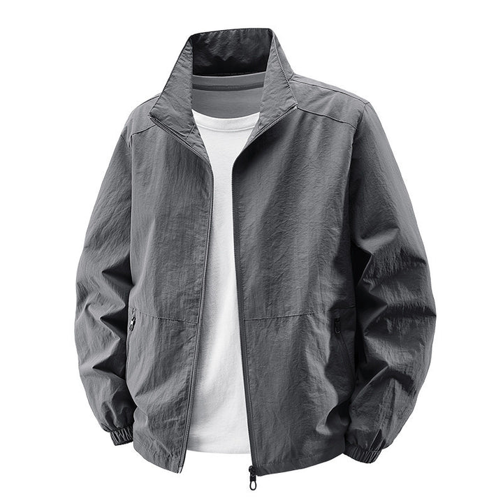Men's Lightweight Transitional Jacket with High Collar Mune Fashion