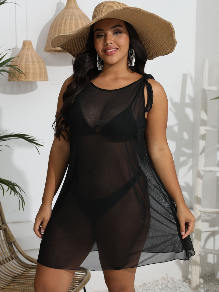 Women transparent beach cover-up with playful straps Mune Fashion