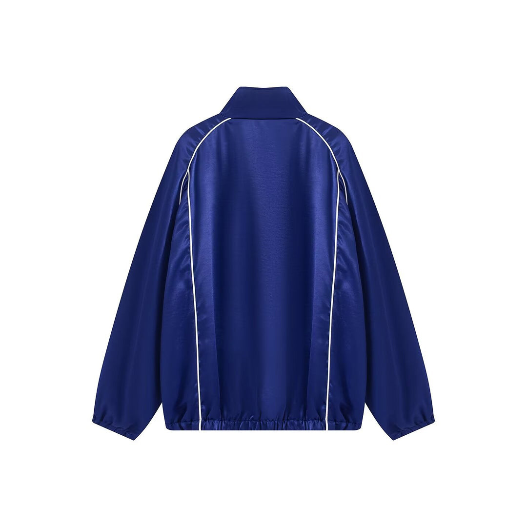 Women's Two-Piece Satin Training Set with Zip Jacket and Wide Track Pant Mune Fashion