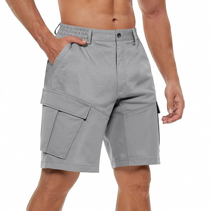 Men's button waistband Bermuda shorts with partially elastic back and applied flap pockets Mune Fashion