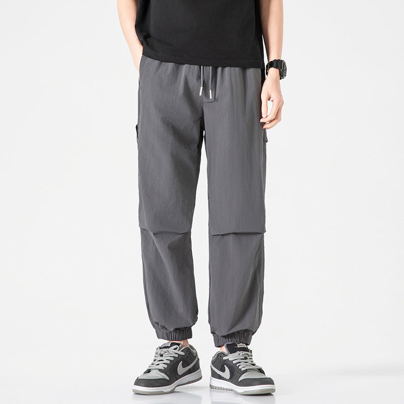 Men's Technical Ripstop Jogger Pants with Drawstring, Knee Panels and Ribbed Cuff Mune Fashion