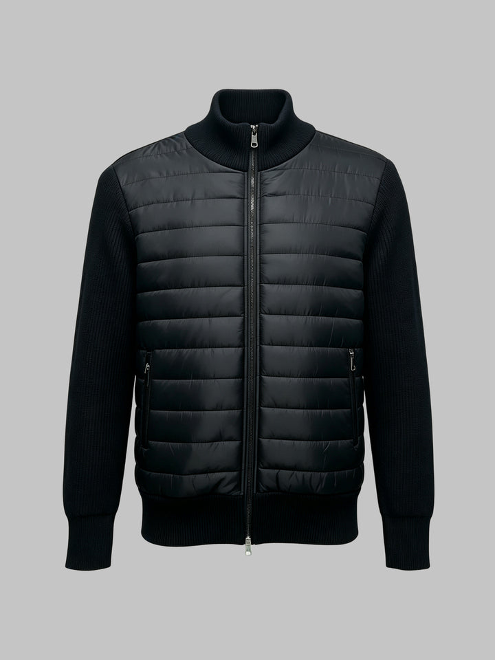 Men's sporty quilted jacket with high collar