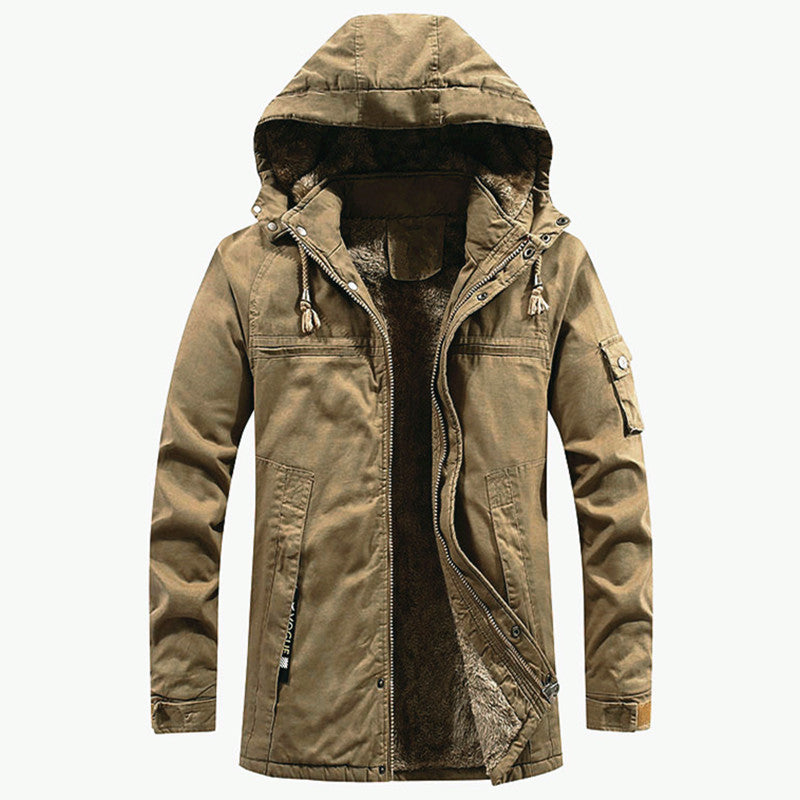 Men's parka with hood and teddy lining windproof water-repellent winter jacket Mune Fashion