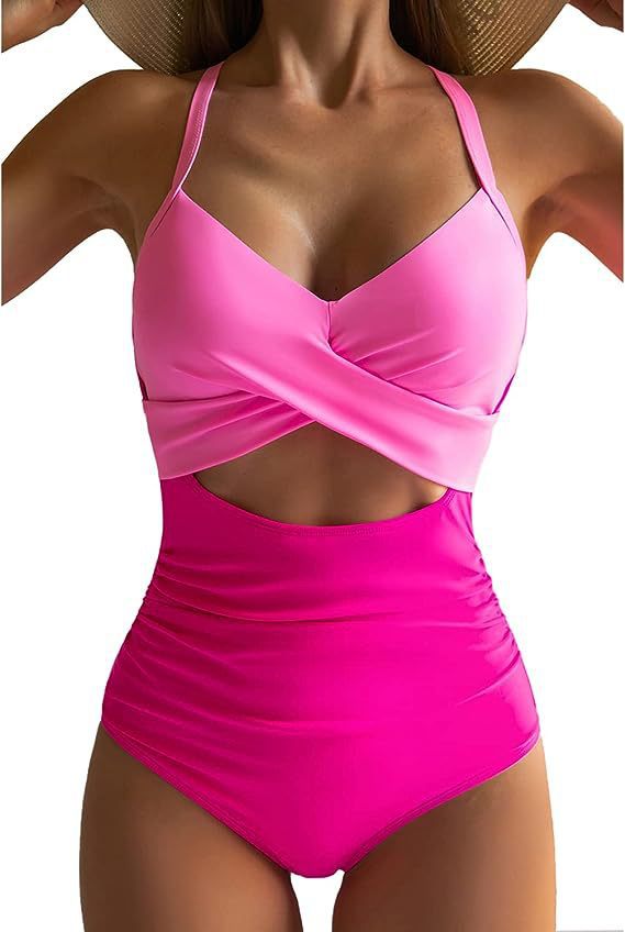 Women's One-Piece Swimsuit with Elegant Wrap Cut Mune Fashion