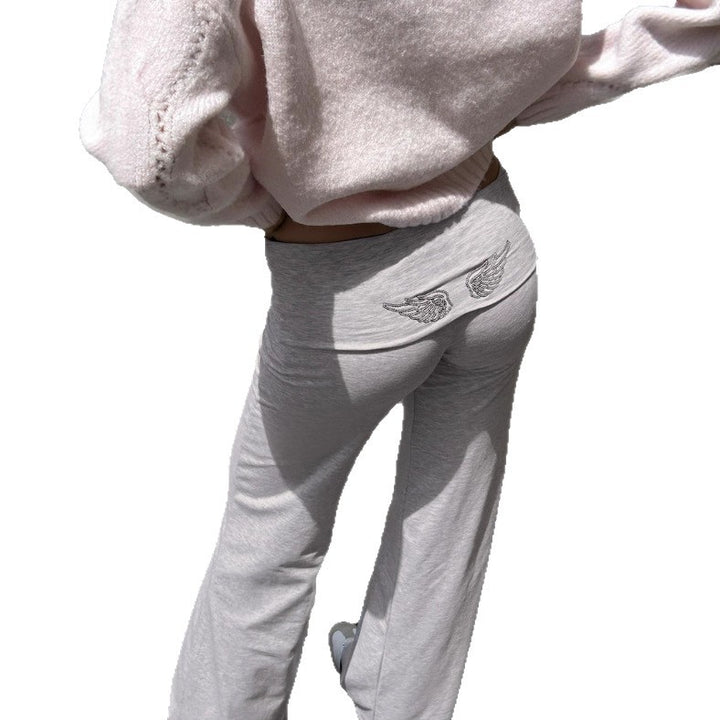 Women's nano elastic yoga pants with abdominal wrap and wide leg Mune Fashion