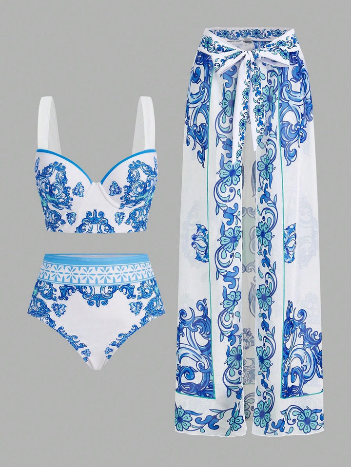 Women's Bikini Set with Elegant Pareo Mune Fashion