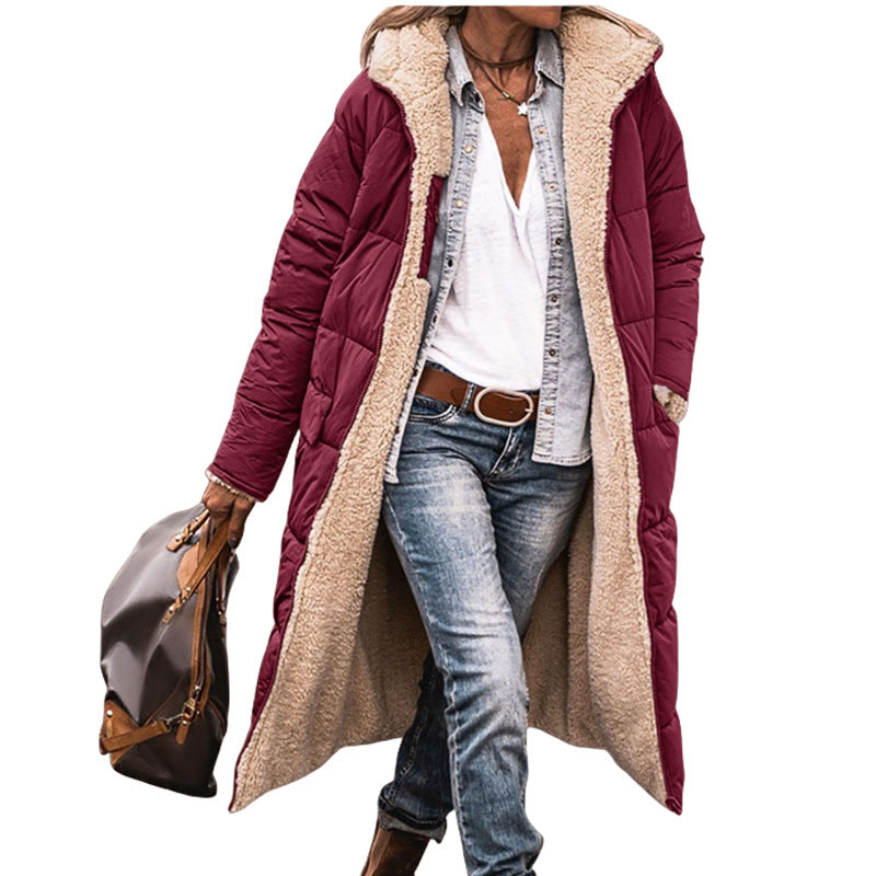 Women's Padded Winter Jacket with Hood and Cozy Inner Lining Mune