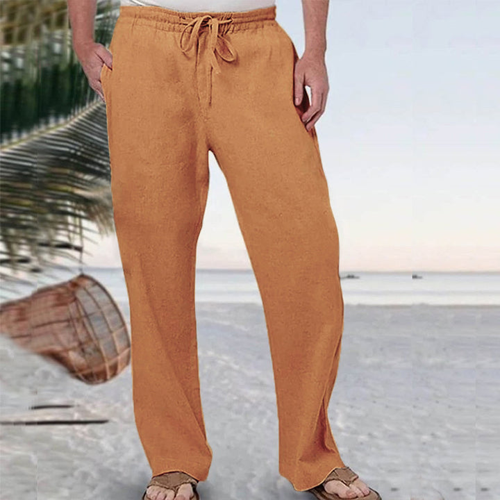 Men's soft lounge pants made of cotton jersey with elastic drawstring waistband and side pockets Mune Fashion