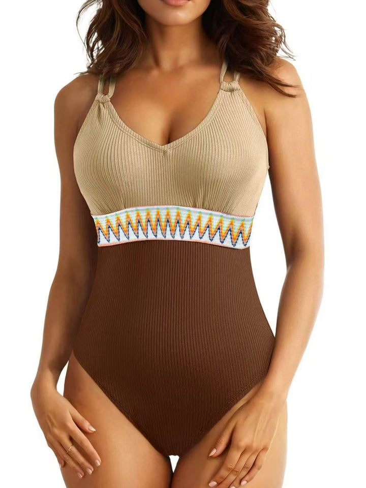 Ladies one-piece swimsuit with decorative fabric Mune Fashion