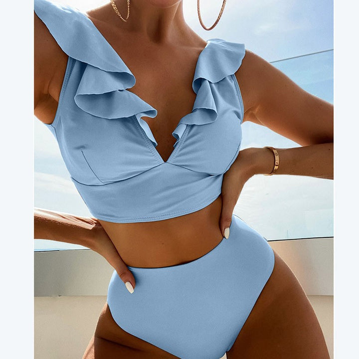 Ladies Crop Top Bikini with voluminous ruffle details Mune Fashion