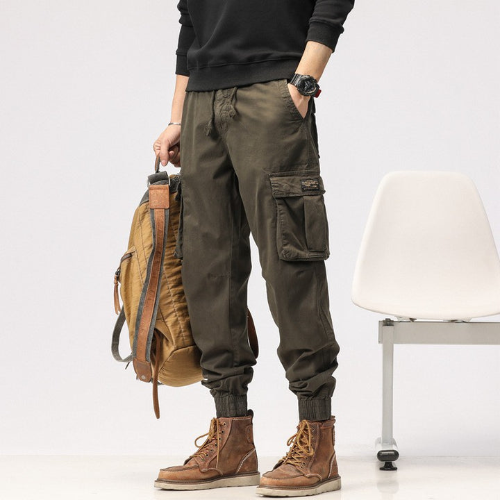 Herren Cargo-Joggerhose aus Baumwollmix mit Elastischem Tunnelzugbund und Multifach‑Taschen Mune Fashion