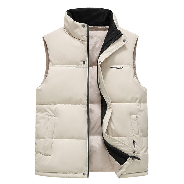 Men's thermo puffer vest with reinforced collar, dual closure & lining with logo print Mune Fashion