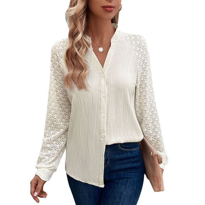 Women's Elegant Blouse with Crochet Sleeves Mune Fashion