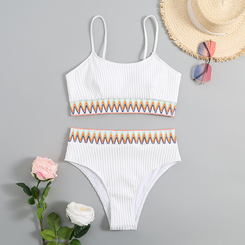 Women's integrated bikini set with geometric pattern Mune Fashion