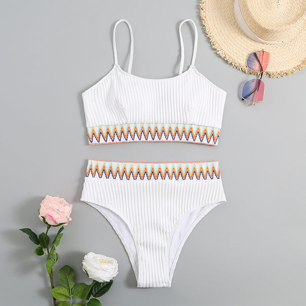 Women's integrated bikini set with geometric pattern Mune Fashion